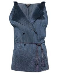 Giorgio Armani - Sleeveless Plissé Waistcoat - Lyst
