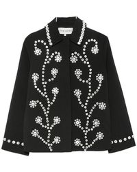 Stine Goya - Eyelet-Embellished Floral-Motif Jacket - Lyst