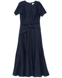 Roland Mouret - Pleated Flutter-Sleeve Midi Dress - Lyst