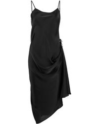Low Classic - Drawstring Slip Midi Dress - Lyst