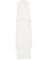 Solace London - Annie Peplum-Waist Draped-Panel Maxi Dress - Lyst