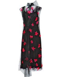 Prada Embroidered Tulle Dress - Black