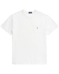 Polo Ralph Lauren - Cotton T-Shirt With Pocket And Embroidered Logo - Lyst