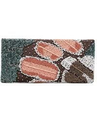 STAUD - Bead-Embellished Butterfly-Pattern Clutch Bag - Lyst