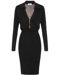 Elisabetta Franchi - Viscose Yarn Dress With Jewel Chain - Lyst