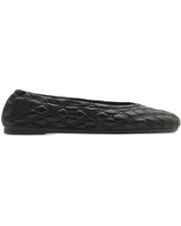 Burberry - Leather Quilted Sadler Ballet Flats - Lyst