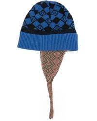 Dries Van Noten - Geometric-Pattern Ear-Flap Beanie Hat - Lyst