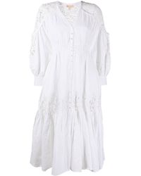 byTiMo Floral-lace Detailing Midi Dress - White