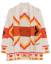 Kujten - Intarsia-Knit Shawl-Collar Cardigan - Lyst