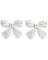 Self-Portrait - Stud Earrings Crystal Bow - Lyst