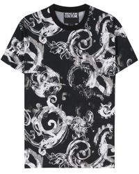 Versace - Baroque-Print Cotton T-Shirt - Lyst