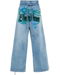TENDER PERSON - Logo-Print Straight Jeans - Lyst