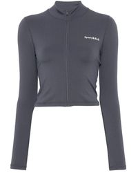 Sporty & Rich - Logo-Print Zip-Up Sweater - Lyst