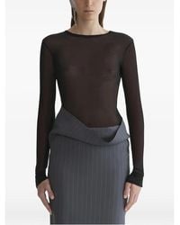Mugler - Long-Sleeved Sheer Top - Lyst