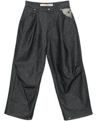 PDF - Pleated Wide-Leg Jeans - Lyst