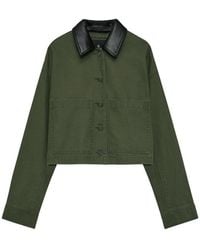 Anine Bing - Yuma Contrast-Collar Cropped Jacket - Lyst