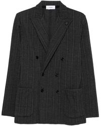 Lardini - Herringbone Double-Breasted Jacket - Lyst