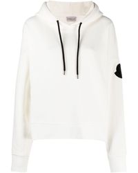 Moncler Logo Print Hoodie - White