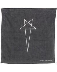 Rick Owens - Pentagram Logo-Print Scarf - Lyst