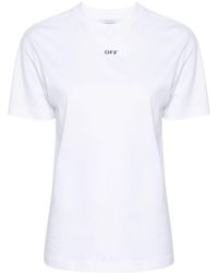 Off-White c/o Virgil Abloh - Off- Diag-Stripe Cotton T-Shirt - Lyst