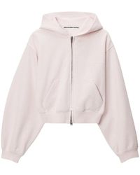 Alexander Wang - Zip-Up Hoodie W/ Logo Print - Lyst