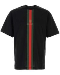 Gucci - Web-Stripe Logo-Print T-Shirt - Lyst