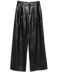 ELEH - Pleated Leather Palazzo Pants - Lyst