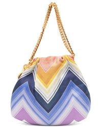 Missoni - Wave Silk Drawstring Chain Tote Bag - Lyst