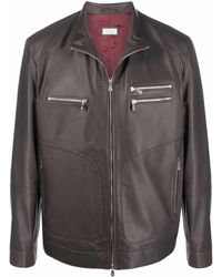brunello cucinelli leather jacket