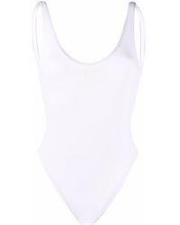 Elisabetta Franchi Logo-print Backless Swimsuit - White