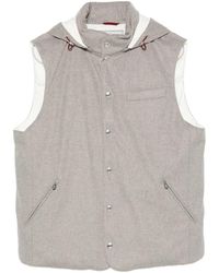 Brunello Cucinelli - Hooded Press-Stud Gilet - Lyst