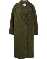 Stand Studio Faux Shearling Oversize Coat - Green