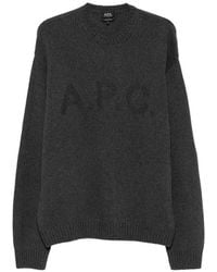 A.P.C. - A. P.C. Logo-Intarsia Crew-Neck Sweater - Lyst
