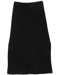 A.P.C. - A. P.C. Ribbed-Knit Side-Slit Midi Skirt - Lyst