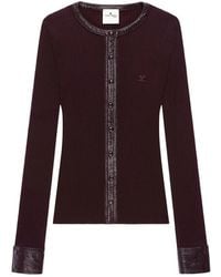 Courreges - Sweater Ribbed Knit Burgundy - Lyst
