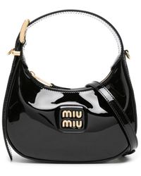 Miu Miu - Logo-Lettering Patent Tote Bag - Lyst