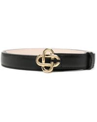 CASABLANCA - Logo-Buckle Leather Belt - Lyst