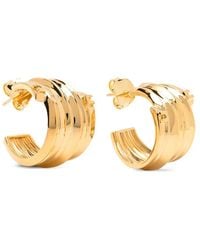 Elisabetta Franchi - Ridged Hoop Earrings - Lyst