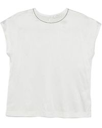 Panicale - Embellished-Detail Round-Neck Blouse - Lyst