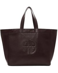 Anine Bing - Large Rio Logo-Plaque Leather Tote Bag - Lyst