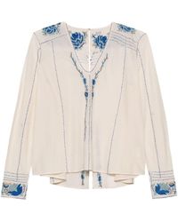 Bode - Cornflower Embroidered Blouse - Lyst