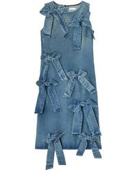 Ganni - Bow-Detail Sleeveless Dress - Lyst