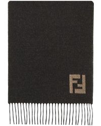Fendi - Fringed Logo-Detail Scarf - Lyst