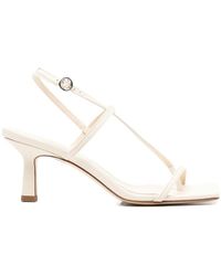Aeyde - T-Strap Sandals Elise Cream - Lyst