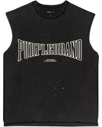 Purple Brand - Logo-Print Cotton Tank Top - Lyst