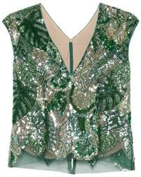 DE SANTIS - Sequin Embellished V-Neck Top - Lyst