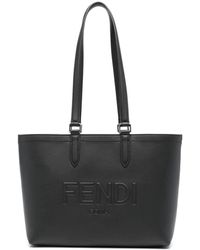 Fendi - Roma Logo-Embossed Leather Tote Bag - Lyst