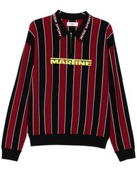 Martine Rose - Striped Polo Shirt - Lyst
