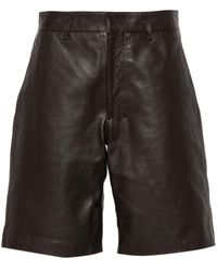 Lemaire - Leather Knee Shorts - Lyst
