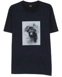 BOSS - Bear-Print T-Shirt - Lyst
